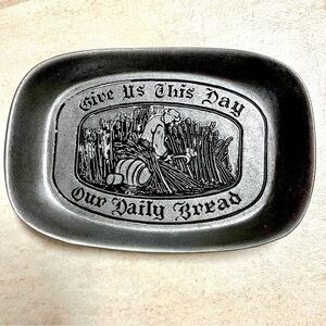 Wilton Armetale Give Us This Day Large Bread Tray Matte Finish EUC grandma core